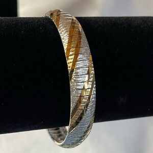 Vintage 925 Sterling Silver two tone Omega Milor bangle bracelet